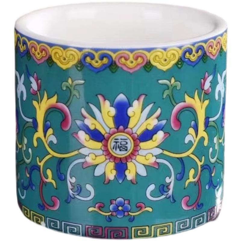 Palace Style Enamel Colourful Ceramic Tea Cup Sets in Gift Box