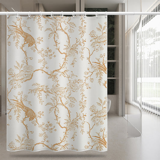 Chinoiserie Flower And Bird Shower Curtain