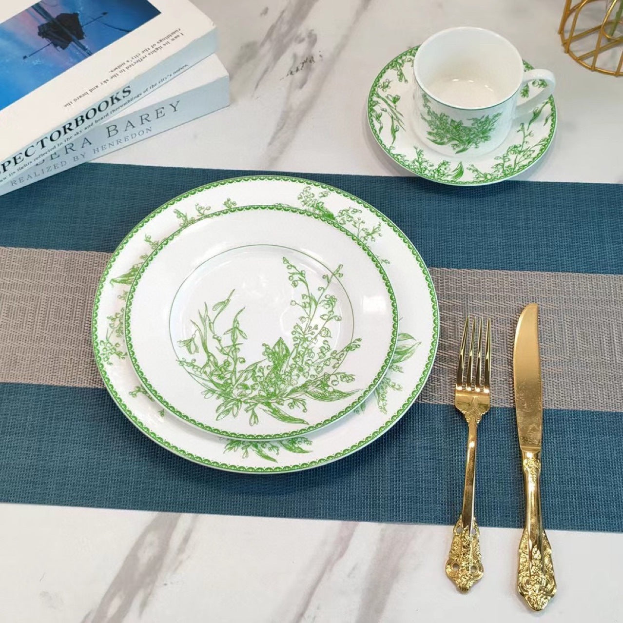 Lily of the Valley Series Four-piece Porcelain Dinnerware Set